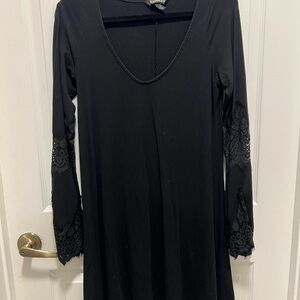 Express Black A-Line Bell Sleeve Dress
